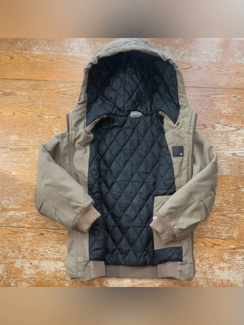 Carhartt Quick Duck Hooded Full Zip Jacket Size Small 7/8 Youth Boys